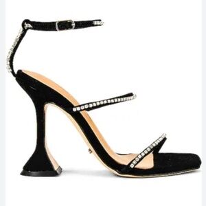 Tony Bianco Black Sculptural Heel Sandals